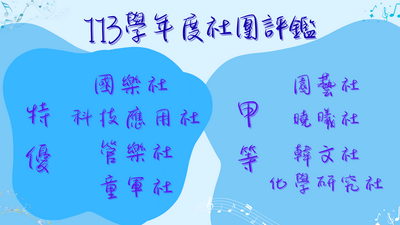 連結到113學年度社團評鑑